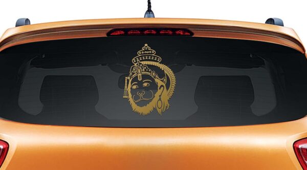 1bhaav Car Sticker Design Hanuman Shining Gold