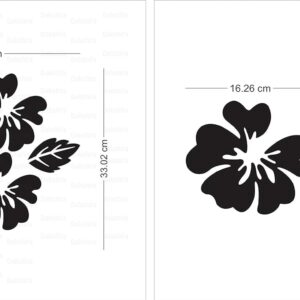 1BHAAV Flower & Leaf (Pack of 6) Mirror Acrylic Stickers for Wall