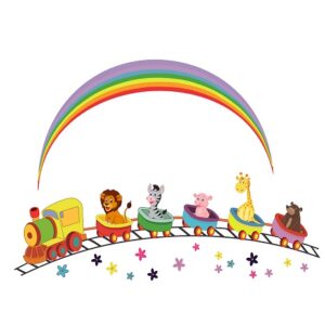 1bhaav Joy Animal Tree with Rainbow Wall Sticker